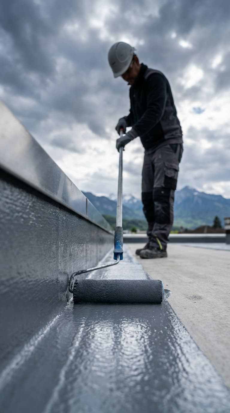 Flachdach Team auf Baustelle
